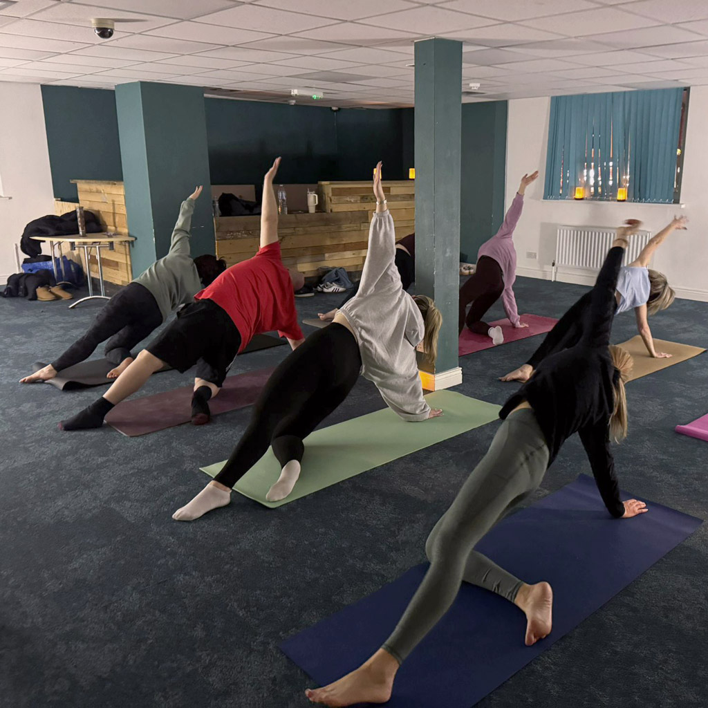 Yoga class setup at Whitley Bay Big Local
